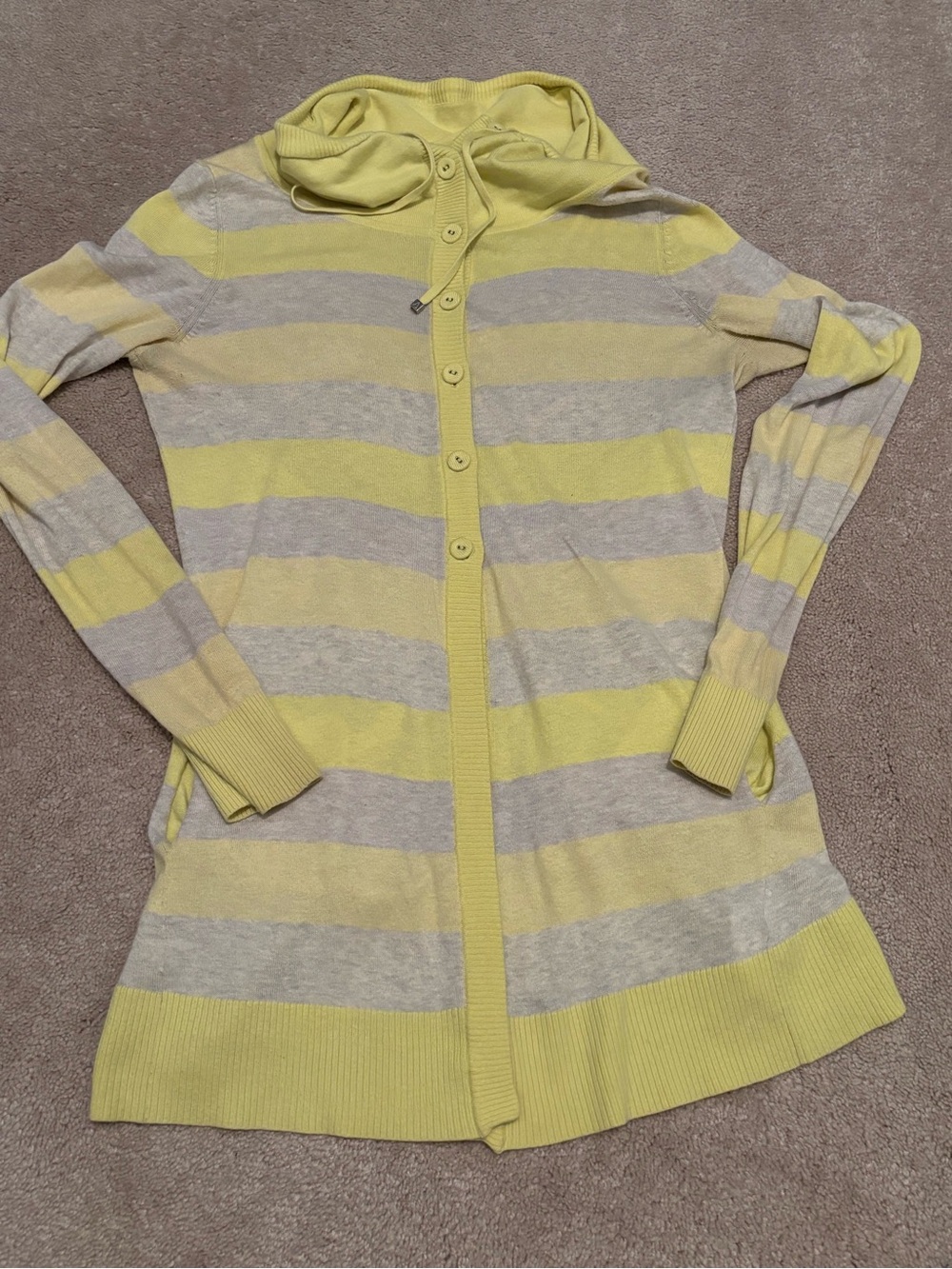 Armani Exchange Women’s Medium Striped Button-Front Women's Sweater Yellow